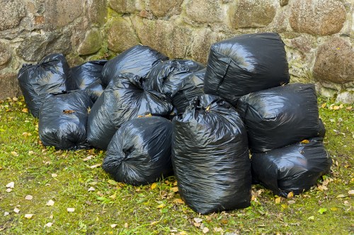 Overview of recycled materials being processed at a local transfer station