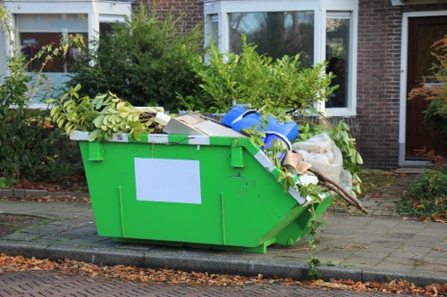 Professional workers managing waste clearance